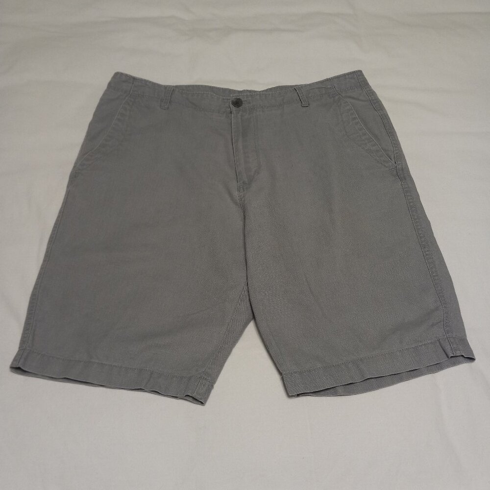 Calvin Klein Linen/Cotton blend Gray Flat Front Waist 34 Inside 10